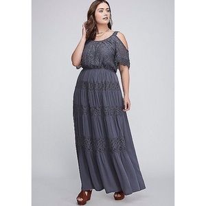 Lane Bryant Lace Cold Shoulder Maxi Dress